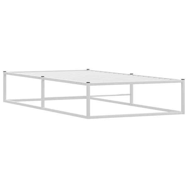 vidaXL Estructura de cama sin colch&oacute;n de metal blanco 90x200 cm