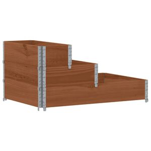 vidaXL Arriate elevado de 3 niveles madera maciza pino marr&oacute;n 120x80cm