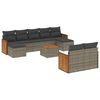 vidaXL Set de sof&aacute;s de jard&iacute;n 10 pzas con cojines rat&aacute;n sint&eacute;tico gris