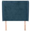 vidaXL Cabecero con orejas de terciopelo azul oscuro 93x23x118/128 cm