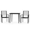 vidaXL Juego de comedor de jard&iacute;n 3 piezas negro