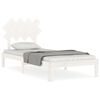 vidaXL Estructura de cama con cabecero madera maciza blanco