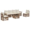 vidaXL Conjunto de sof&aacute;s de jard&iacute;n 7 pcs Beige rat&aacute;n sint&eacute;tico