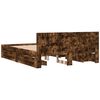 vidaXL Cama con cabecero madera de ingenier&iacute;a roble ahumado 150x200 cm