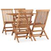 vidaXL Set de comedor de jard&iacute;n plegable 5 pzas madera maciza de teca