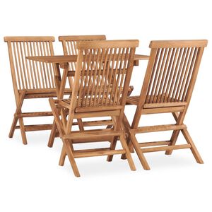 vidaXL Set de comedor de jard&iacute;n plegable 5 pzas madera maciza de teca