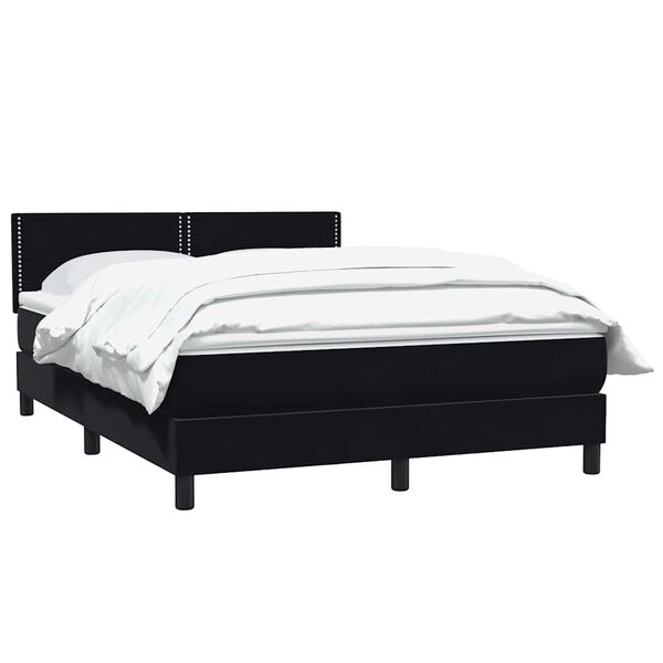 vidaXL Cama box spring con colch&oacute;n terciopelo negro 140x210 cm