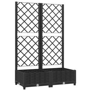 vidaXL Jardinera de jard&iacute;n con enrejado, color negro, 80 x 40 x 121,5 cm, PP
