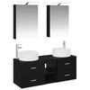 vidaXL Juego de muebles de ba&ntilde;o 5 pcs Roble Negro