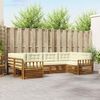 vidaXL Conjunto de sof&aacute;s de exterior con coj&iacute;n 6 pcs Natural y Crema