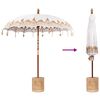 vidaXL Parasol Balin&eacute;s 260 2 pcs Crema Algod&oacute;n y madera maciza