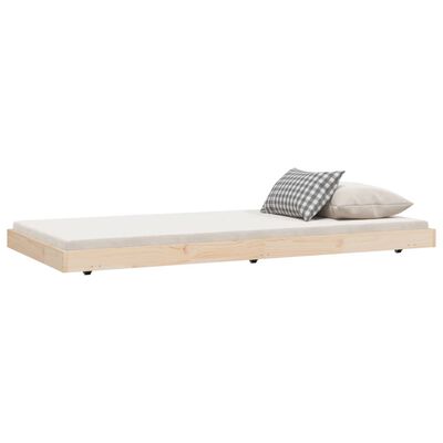 vidaXL Estructura de cama madera maciza de pino 75x190 cm