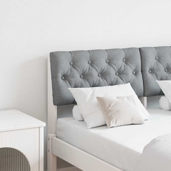 vidaXL Cabecero tapizado Gris Claro 120 cm Madera de pino macizo
