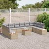 vidaXL Conjunto de sof&aacute;s de jard&iacute;n con coj&iacute;n 10 pcs Beige y Gris Claro