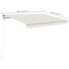 vidaXL Toldo manual retr&aacute;ctil con postes color crema 3x2,5 m
