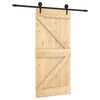 vidaXL Puerta Corredera Natural y negro 95 x 210 cm
