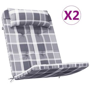 vidaXL Cojines para silla Adirondack 2 uds tela Oxford a cuadros gris