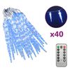 vidaXL Luces car&aacute;mbanos de Navidad control remoto 40 uds acr&iacute;lico azul