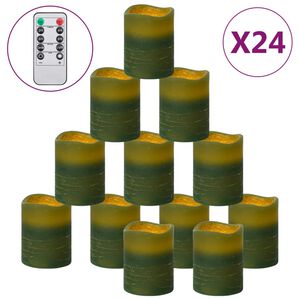 vidaXL Velas sin llama luz LED 24 uds con mando a distancia