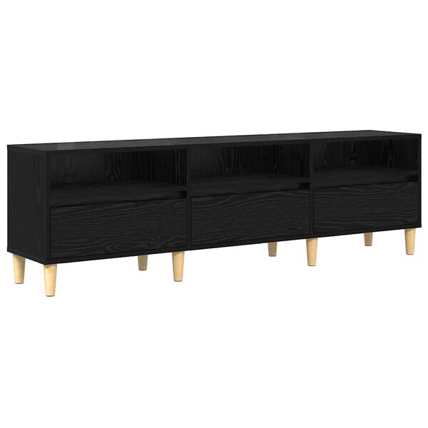 vidaXL Gabinete de TV con caj&oacute;n Roble Negro 150 x 30 x 45 cm