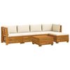 vidaXL 6 uds. Conjunto de sof&aacute;s de exterior Madera de Acacia S&oacute;lida