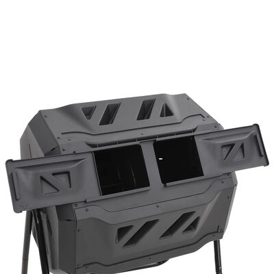 vidaXL Contenedor de compostaje de jardín negro 73x64x95 cm 160 L