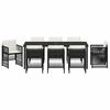vidaXL Conjunto de Comedor de Jard&iacute;n 9 pcs Negro