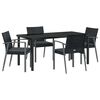 vidaXL Conjunto de Comedor de Jard&iacute;n 5 pcs Negro y Gris