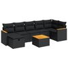 vidaXL Set de sof&aacute;s de jard&iacute;n y cojines 8 piezas rat&aacute;n sint&eacute;tico negro