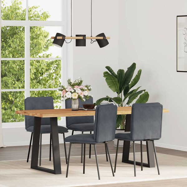 vidaXL Sillas de comedor 4 unidades terciopelo gris oscuro