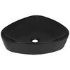 vidaXL Lavabo tri&aacute;ngular cer&aacute;mica negro 50,5x41x12 cm