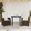 vidaXL Set comedor de jardín 5 piezas y cojines ratán sintético marrón