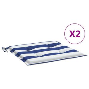 vidaXL Cojines silla jard&iacute;n 2uds tela a rayas azul y blanco 50x50x4 cm
