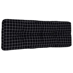vidaXL Coj&iacute;n sof&aacute; de palets tela a cuadros negro 120x40x12 cm