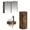 vidaXL Juego de Muebles de Ba&ntilde;o 4 uds. Roble Ahumado