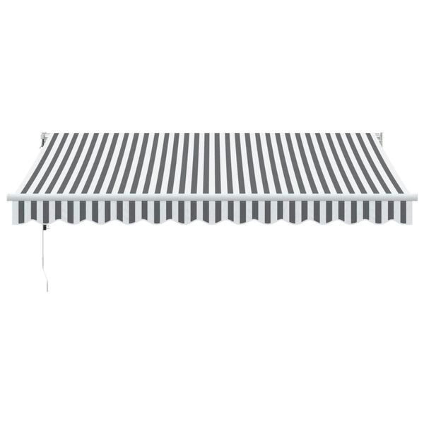 vidaXL Toldo retr&aacute;ctil aluminio y tela antracita y blanco 3,5x2,5 m