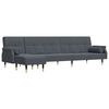 vidaXL Sof&aacute; cama en forma de L terciopelo gris oscuro 271x140x70 cm