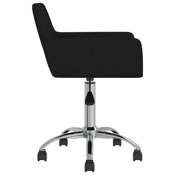 vidaXL Silla de comedor giratoria tela negro