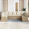 vidaXL Conjunto de sofá de jardín 9 pcs Beige ratán sintético