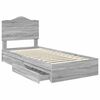 vidaXL Cama con almacenamiento con cabecera Gris Sonoma 90 x 200 cm