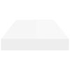 vidaXL Estante flotante de pared 2 uds MDF blanco brillo 50x23x3,8 cm