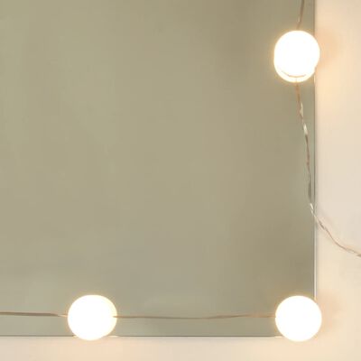 vidaXL Mueble con espejo y luces LED blanco brillante 90x31,5x62 cm