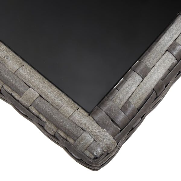 vidaXL Set de comedor de jard&iacute;n 7 pzas y cojines rat&aacute;n sint&eacute;tico gris