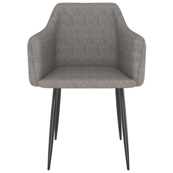 vidaXL Sillas de comedor giratorias 2 unidades tela gris claro