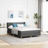 vidaXL Cama con Somier con colch&oacute;n Gris oscuro 140 x 190 cm tela