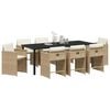 vidaXL Conjunto de Comedor de Jard&iacute;n 9 pcs Beige rat&aacute;n sint&eacute;tico