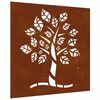 vidaXL Adorno de pared de jard&iacute;n acero corten dise&ntilde;o &aacute;rbol 55x55 cm
