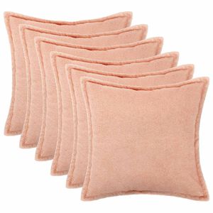 vidaXL Funda de almohada 6 pcs HOUTEN Rosa 30 x 30 cm Boucl&eacute;