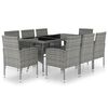vidaXL Set comedor jardín 9 pzas ratán sintético gris antracita y gris