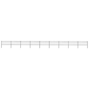vidaXL Valla de jard&iacute;n con aro superior de acero 1603,5x80 cm negra